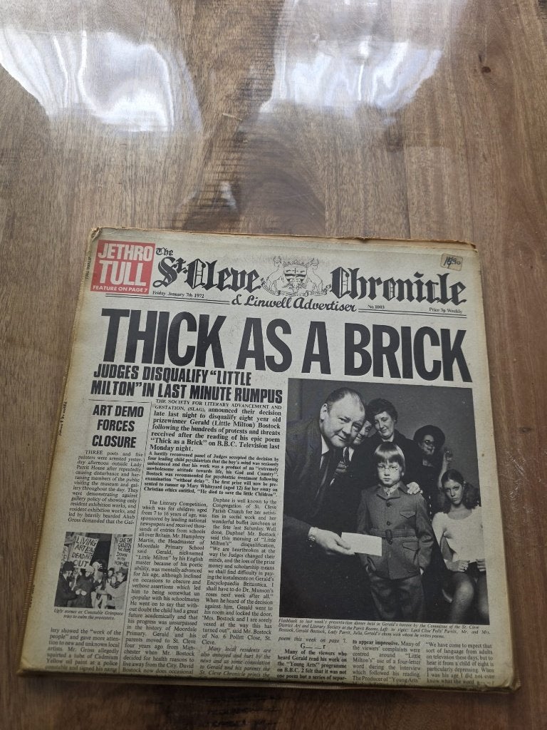 Jethro Tull – Thick as a Brick (LP, 1972), Ophalen of Verzenden, Gebruikt, 12 inch, Poprock