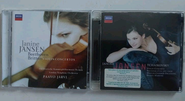 2 x Janine Jansen - Tchaikovsky, Beethoven, Britten, Cd's en Dvd's, Soloconcert, Zo goed als nieuw, Romantiek, Inclusief boekje