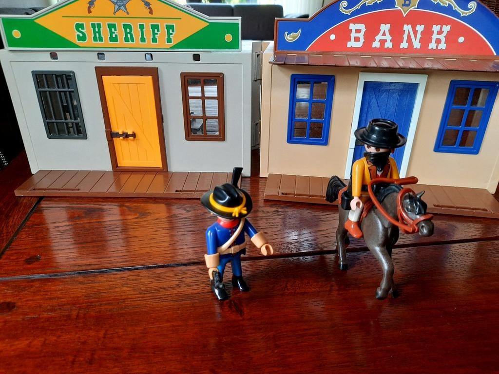 Playmobil Western Sheriff's Office en Bank Set, Ophalen of Verzenden, Zo goed als nieuw, Complete set
