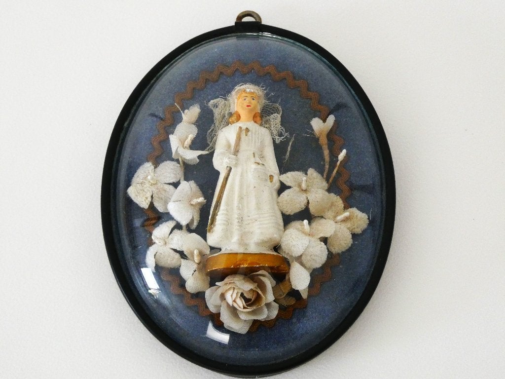 Communicant taart decoratie lijstje met bol glas communie, Antiek en Kunst, Ophalen of Verzenden