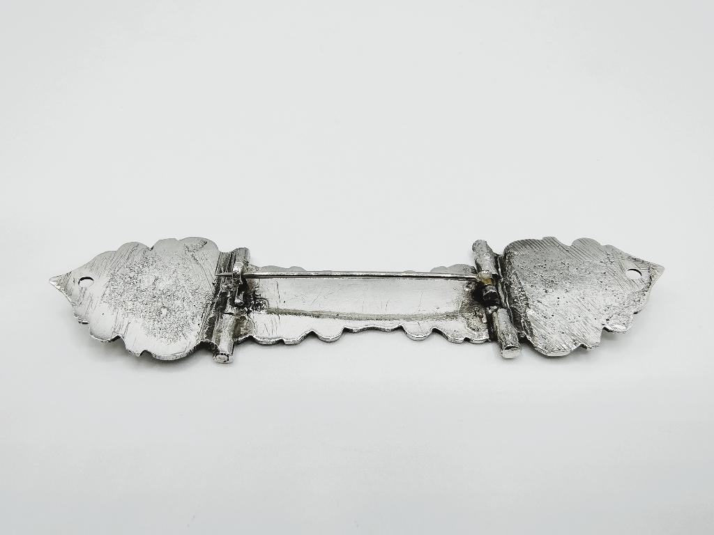 Zilveren bijbelslot broche, 18e eeuws, Gebruikt, Info@zilverwebsite.nl, Verzenden, Zilverwebsite.nl