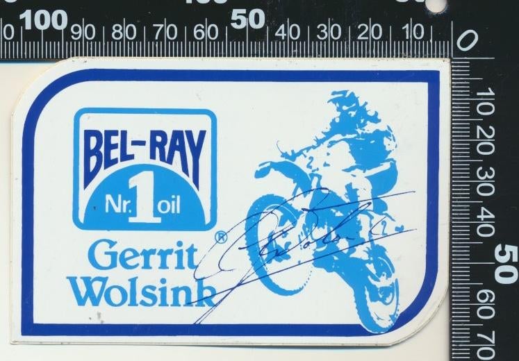 Sticker: Bel-Ray - Nr 1 Oil - Gerrit Wolsink, Verzamelen, Stickers, Ophalen of Verzenden, Zo goed als nieuw, Auto of Motor