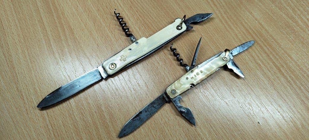 zakmes x2 Pradel, Verzenden, Gebruikt