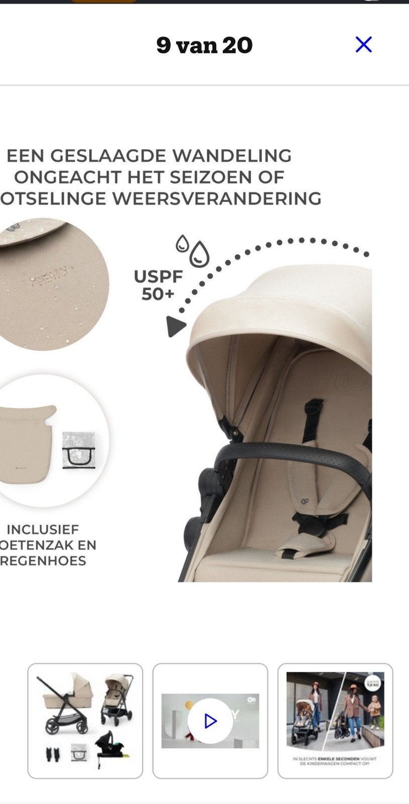 nieuwe reiswieg kinderkraft beige, Ophalen of Verzenden, Nieuw, Overige merken, Verstelbare rugleuning