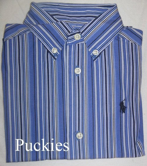 Blauw gestreept Ralph LAUREN overhemd maat 98 3/3T NIEUW*, Overhemd of Blouse, Nieuw, Ophalen of Verzenden, Jongen