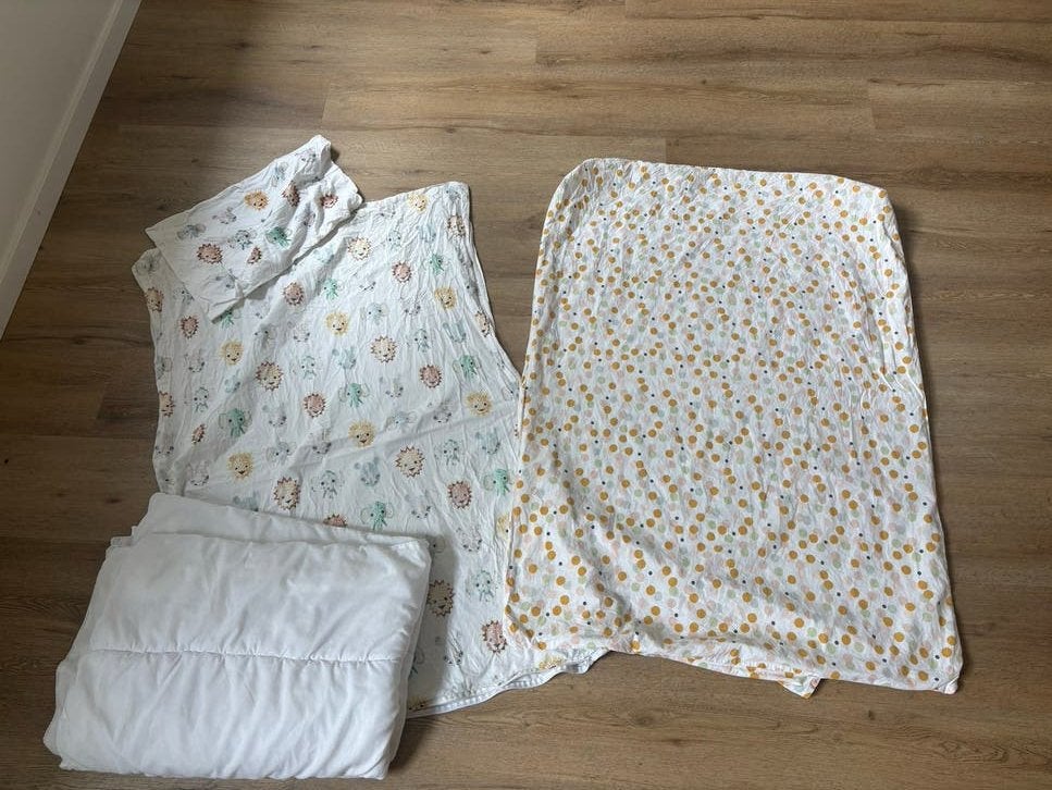 Dekbed (hema) met 2 overtrekken (studio ditte en hema), Gebruikt, Overige kleuren, Meisje, Ophalen of Verzenden