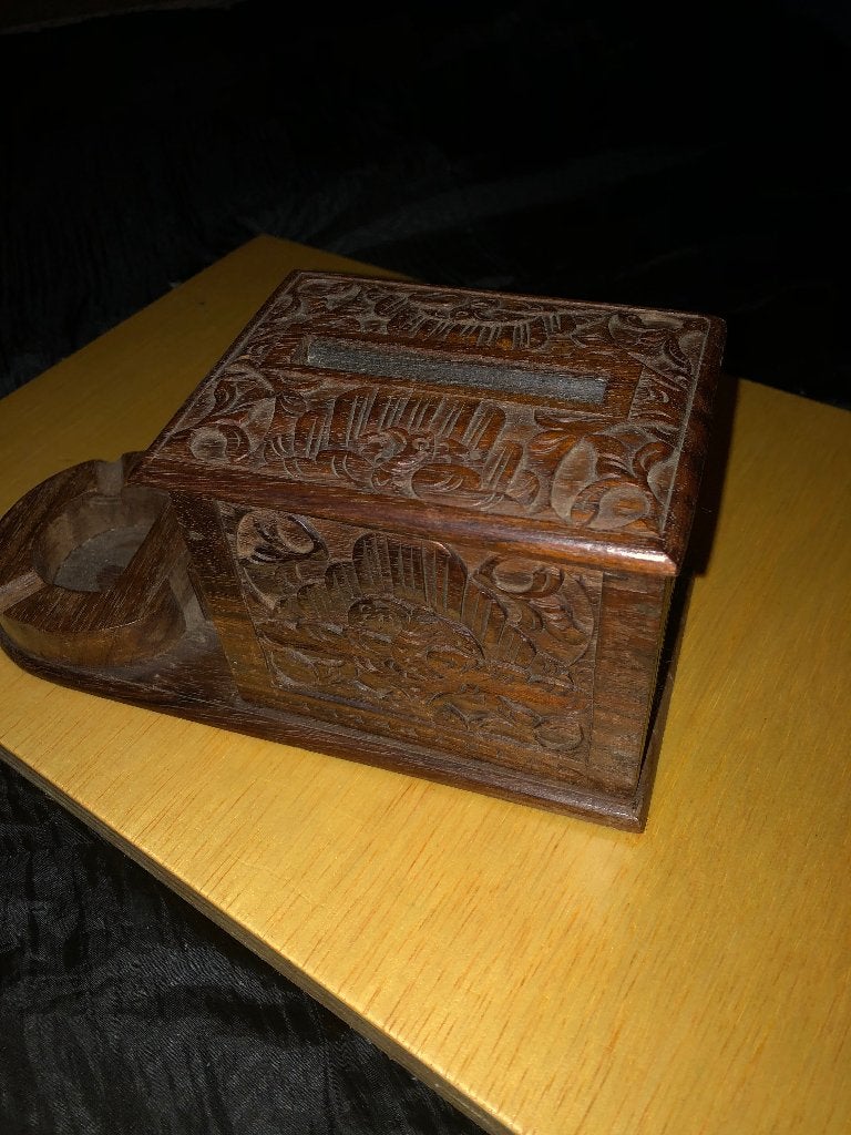 Houten kistje met Garuda houtsnijwerk, Ophalen, Houtsnijwerk, Minder dan 20 cm, Handgemaakt