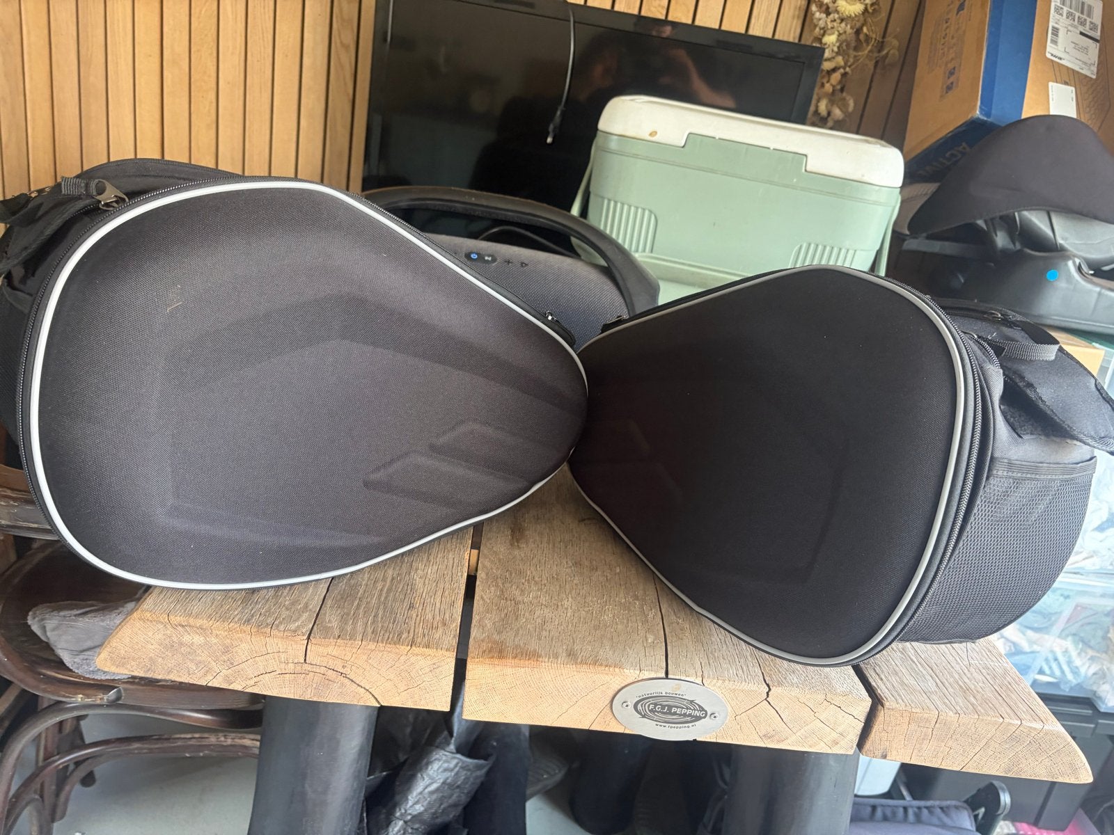 Set van 2 Motor Zadeltassen - Zwart, Ophalen, Gebruikt