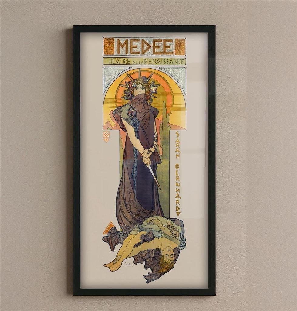 Alphonse Mucha Médée Art Nouveau Verticale Poster, Verzamelen, Verzenden, Nieuw, A1 t/m A3, Film en Tv