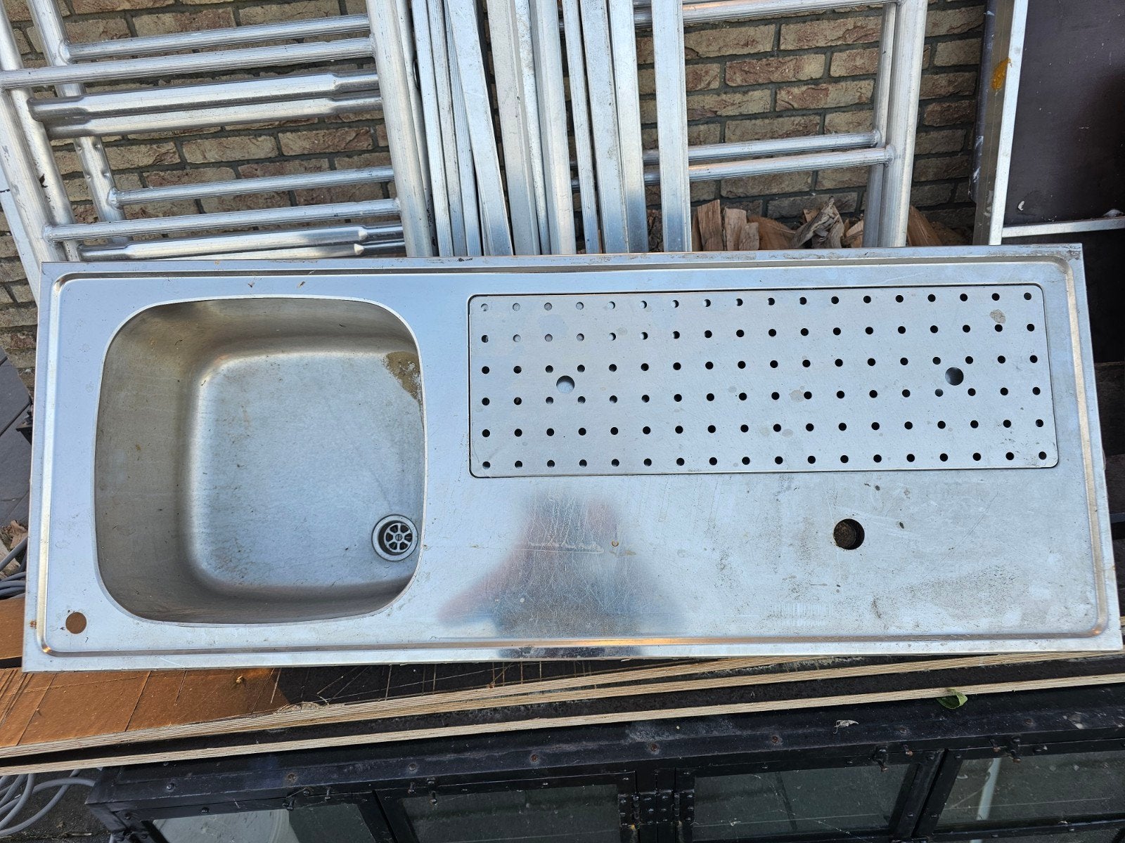 RVS Spoelbak met Lekbak voor Bar of Keuken, Ophalen