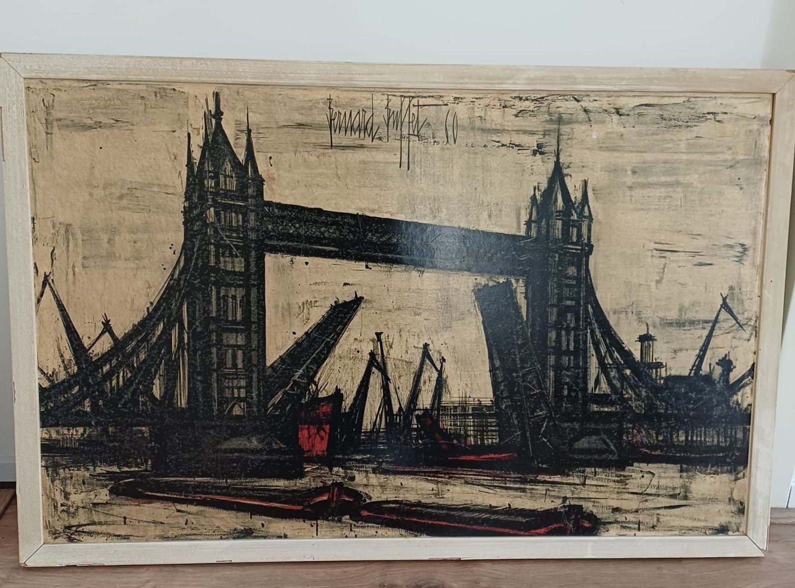 prent Bernard Buffet, tower bridge Londen, Antiek en Kunst, Ophalen