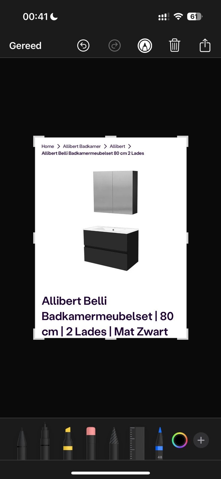 Nieuwe badkamerkast zoals op de foto merk Allibert, Huis en Inrichting, Badkamer | Badkamermeubels, Nieuw, Minder dan 100 cm, 25 tot 50 cm