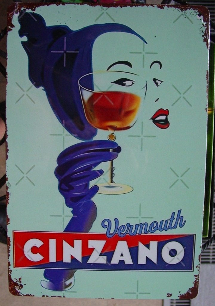 CINZANO REKLAME -METAAL-, Ophalen of Verzenden, Gebruikt, Reclamebord