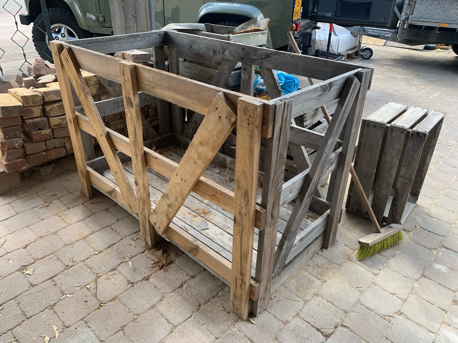 Palletkist Hout 135x75x90 cm, Doe-het-zelf en Verbouw, Kratten en Dozen, Ophalen, Gebruikt