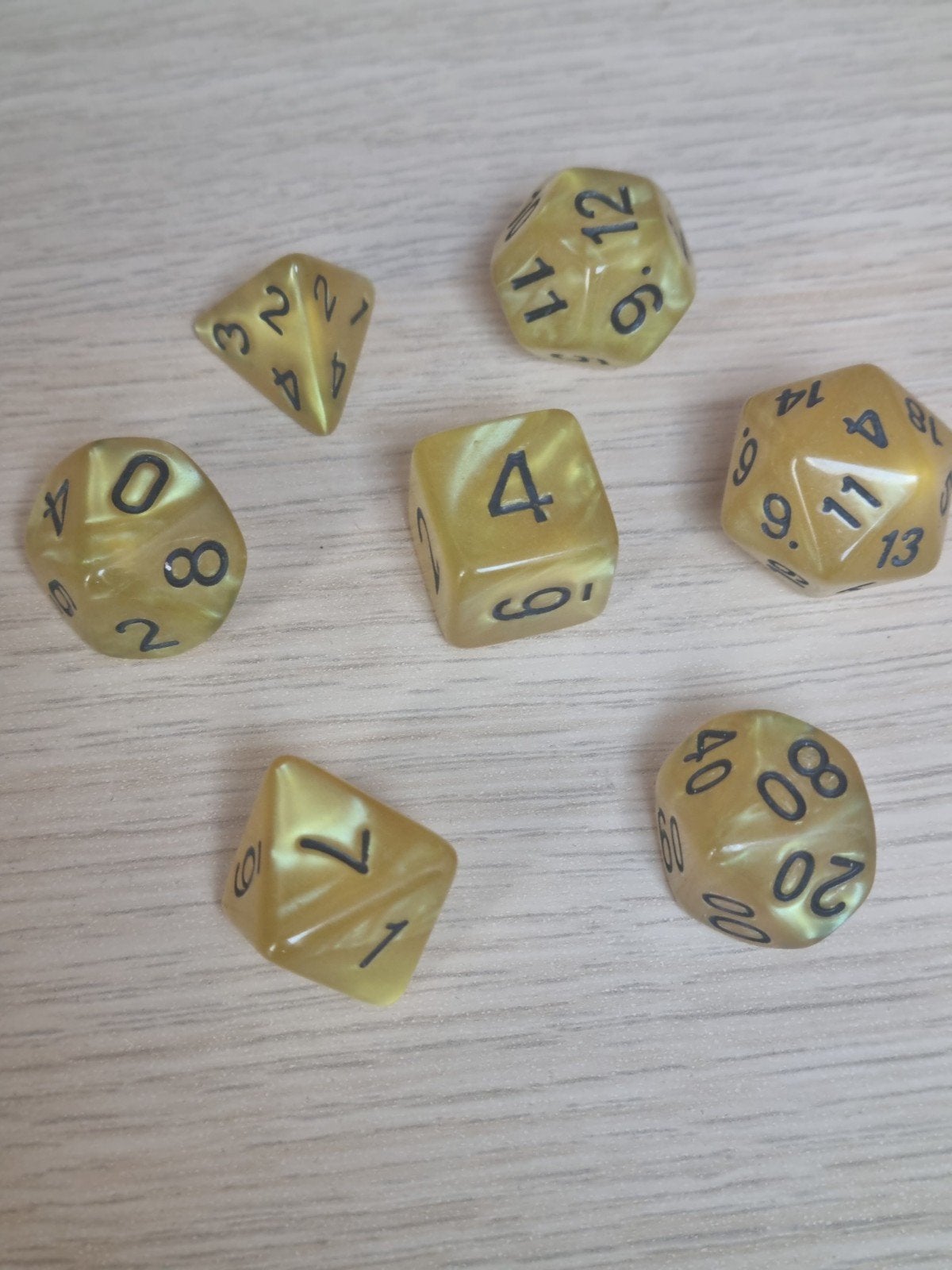 Nieuwe ongebruikte dobbelstenen set (7 stuks) met zakje, Vijf spelers of meer, Ophalen of Verzenden, Gebruikt