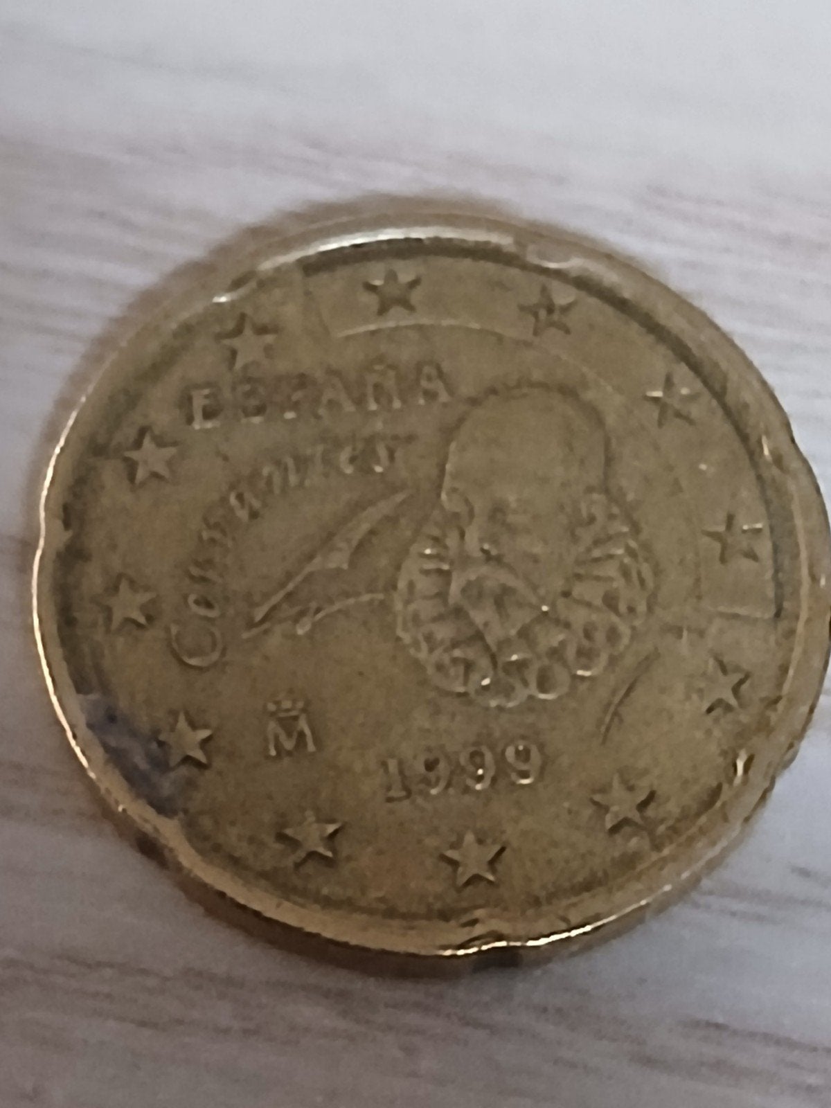 Zeldzame Spaanse 20 cent munt 1999 Cervantes, Postzegels en Munten, Ophalen of Verzenden, Spanje, 20 cent, Losse munt