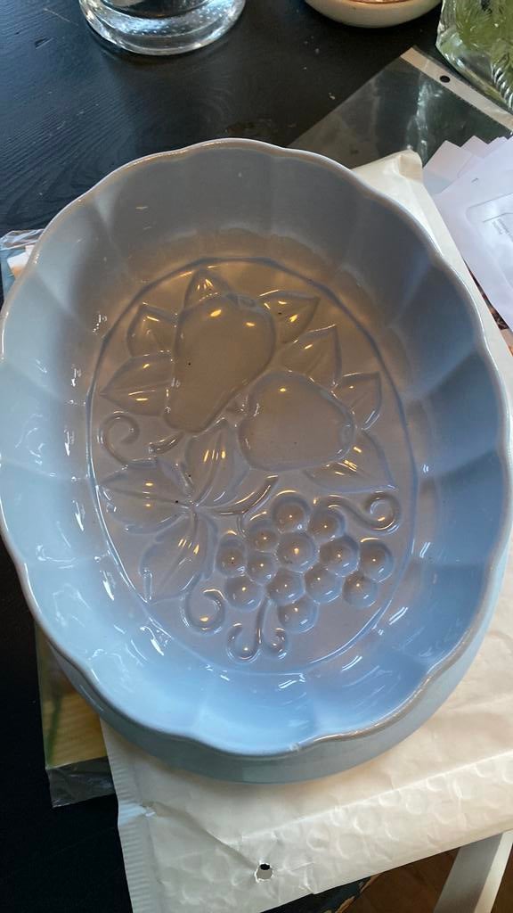 Mooie grote ovalen puddingvorm Villeroy & Boch Baby Blauw, Ophalen of Verzenden