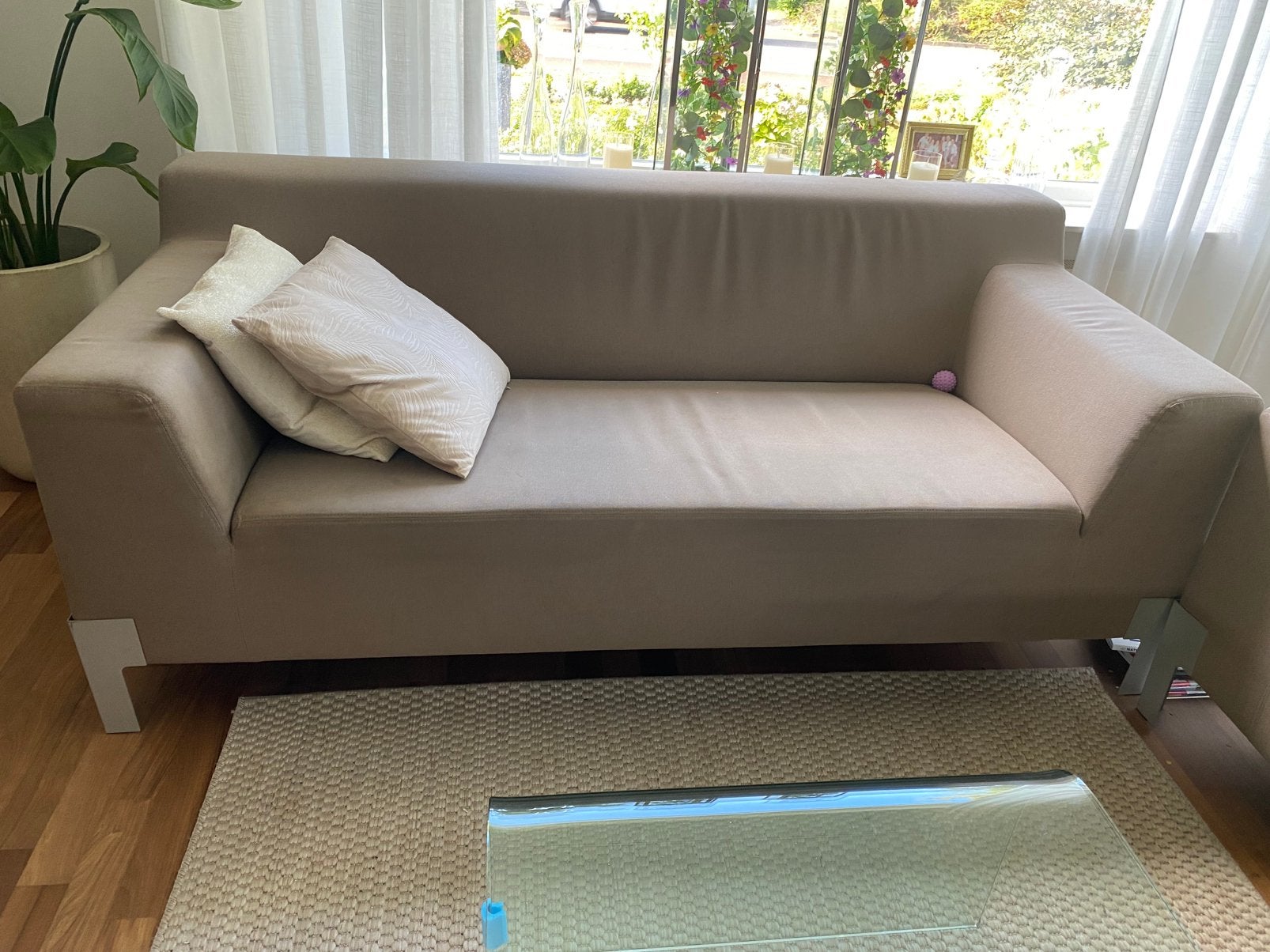 2 2/1,5 zits Gelderland banken, taupe kleur, Ophalen, Gebruikt, 75 tot 100 cm, 200 tot 250 cm