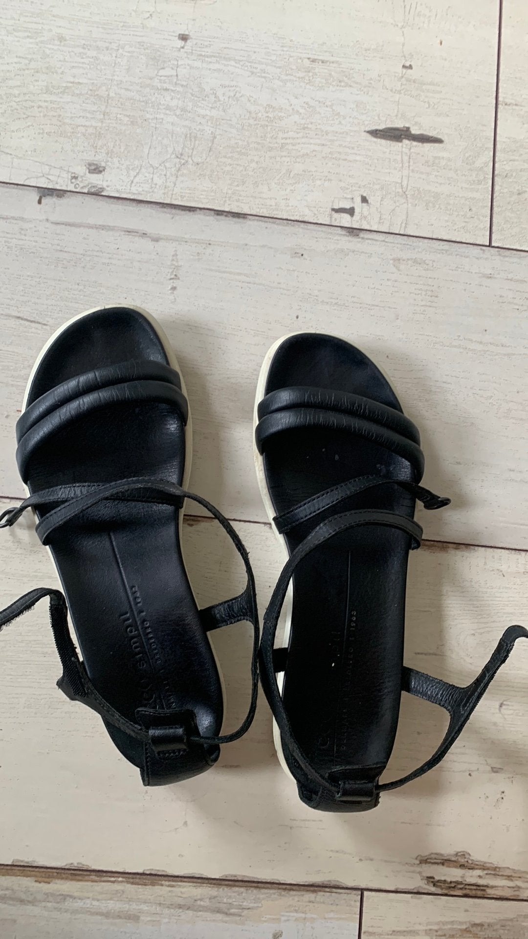 Ecco sandaaltjes  zwart, maat 39, 11,00, Zwart, Gedragen, Sandalen of Muiltjes, Ophalen of Verzenden