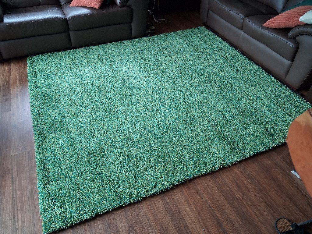 NIEUW - IKEA kleed WOL groen - Skarup green mix - 200x230cm, Ophalen, Retro, hippie, natuurlijke uitstraling, fris., 200 cm of meer