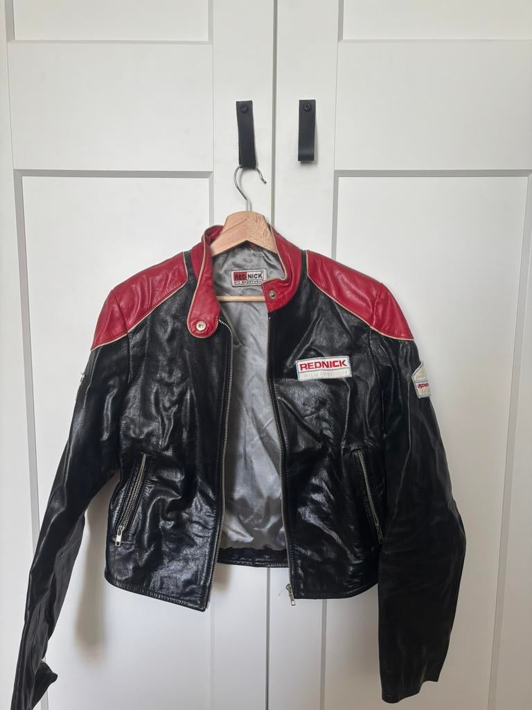 Leren dames jack, Ophalen, Zo goed als nieuw, Rood