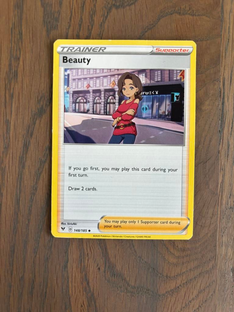 Pokémon TCG: Beauty Supporter Trainer Kaart (148/185), Ophalen of Verzenden, Zo goed als nieuw, Losse kaart