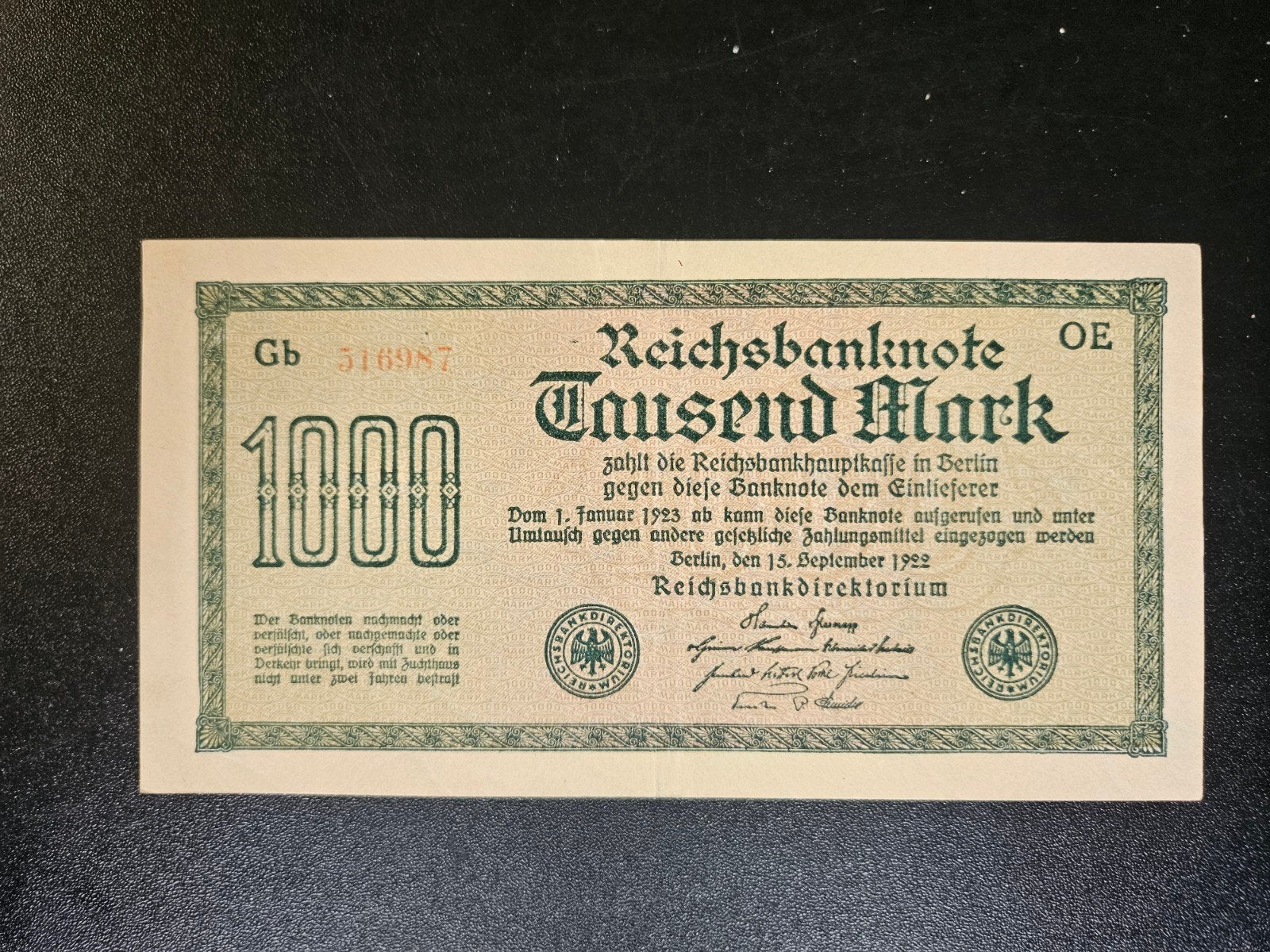 Duitsland pick 76b 1922 zf, Postzegels en Munten, Ophalen of Verzenden, Duitsland, Los biljet