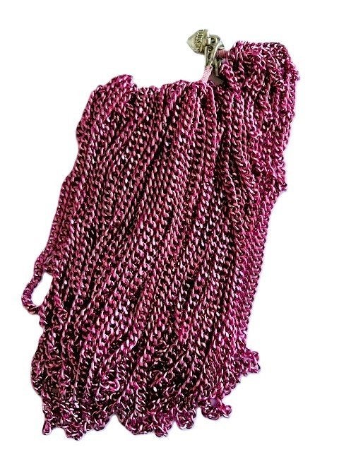 OTAZU Schakelketting Roze Metallic Lang - ZGAN, Met kristal, Overige materialen, Verzenden, Zo goed als nieuw