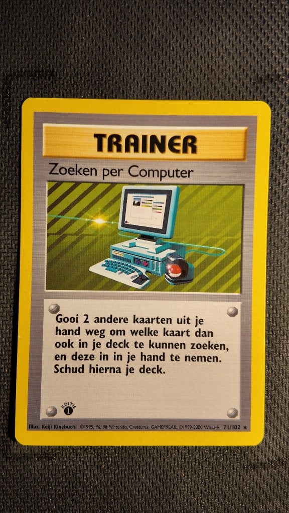 Computer Search 71 Base 1st Ed | Pokemon kaart, Ophalen, Zo goed als nieuw, Losse kaart