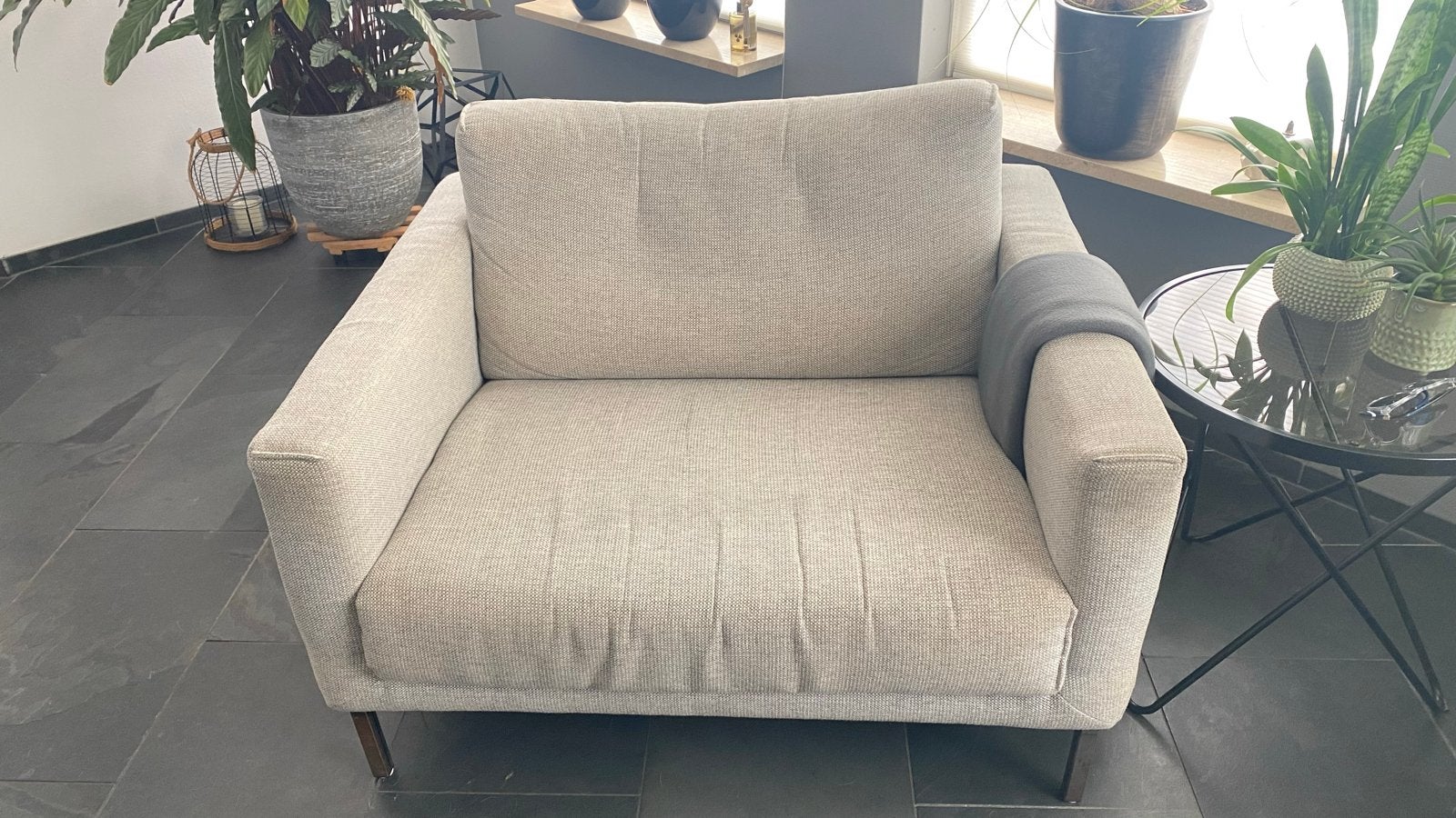 Comfortabele 3-zitsbank en bijpassende loveseat, Ophalen, Gebruikt, Driepersoons, 75 tot 100 cm