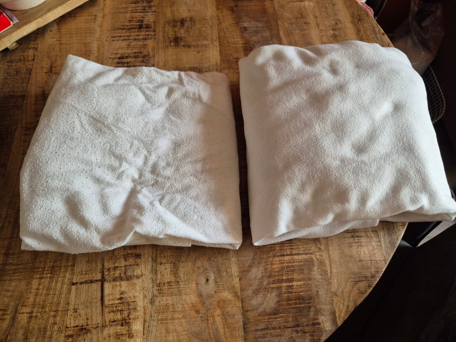 2 topper moltons en 2 topper hoeslakens 140x200 (Gebruikt), Ophalen, Gebruikt, Katoen, Twijfelaar