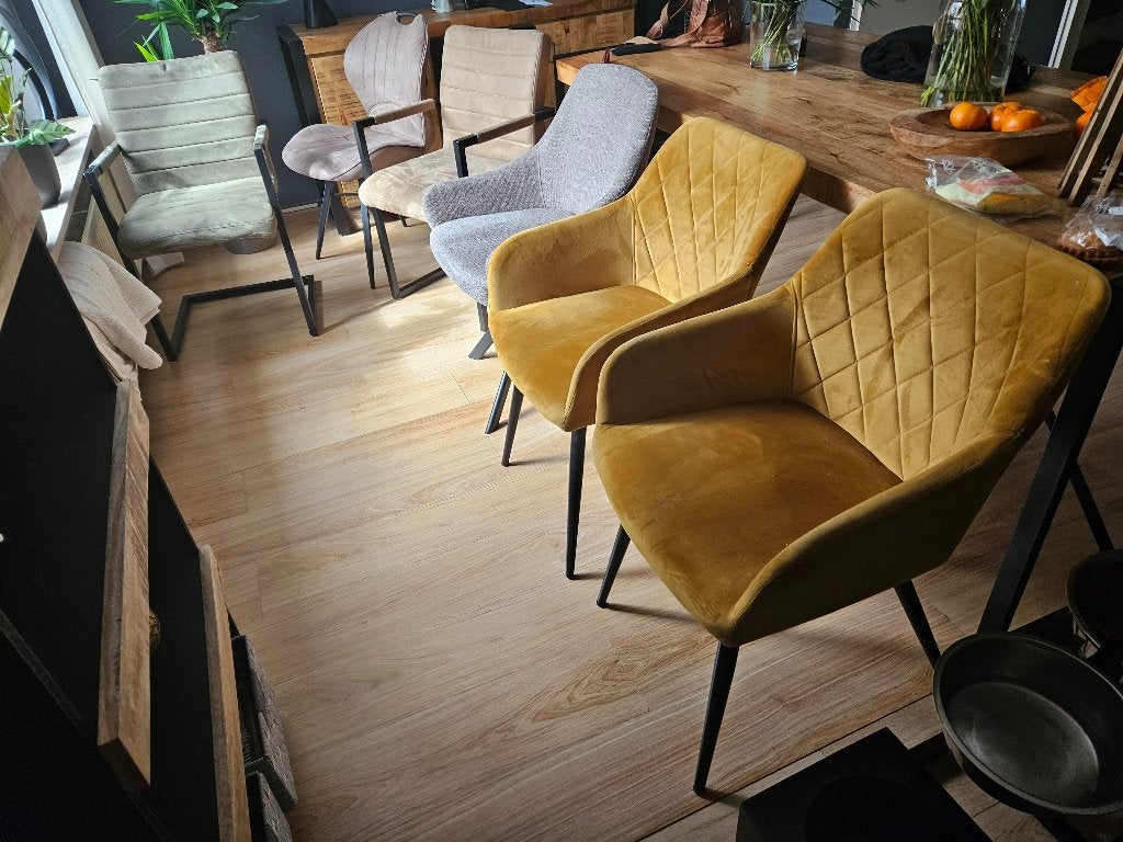 6 eetkamerstoelen, Ophalen, Gebruikt, Overige kleuren, Stof