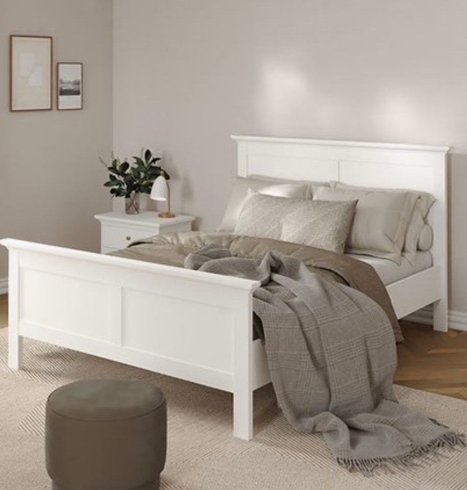 Wit bed  140x200, Ophalen, Gebruikt, Wit, 140 cm