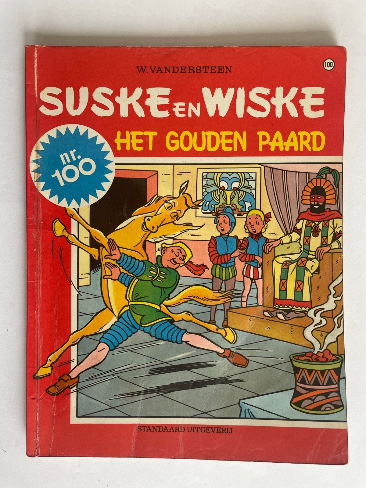 Suske en Wiske nr. 100 - Het Gouden Paard Eerste Druk 1969, Gelezen, Willy van der Steen., Eén stripboek, Ophalen of Verzenden