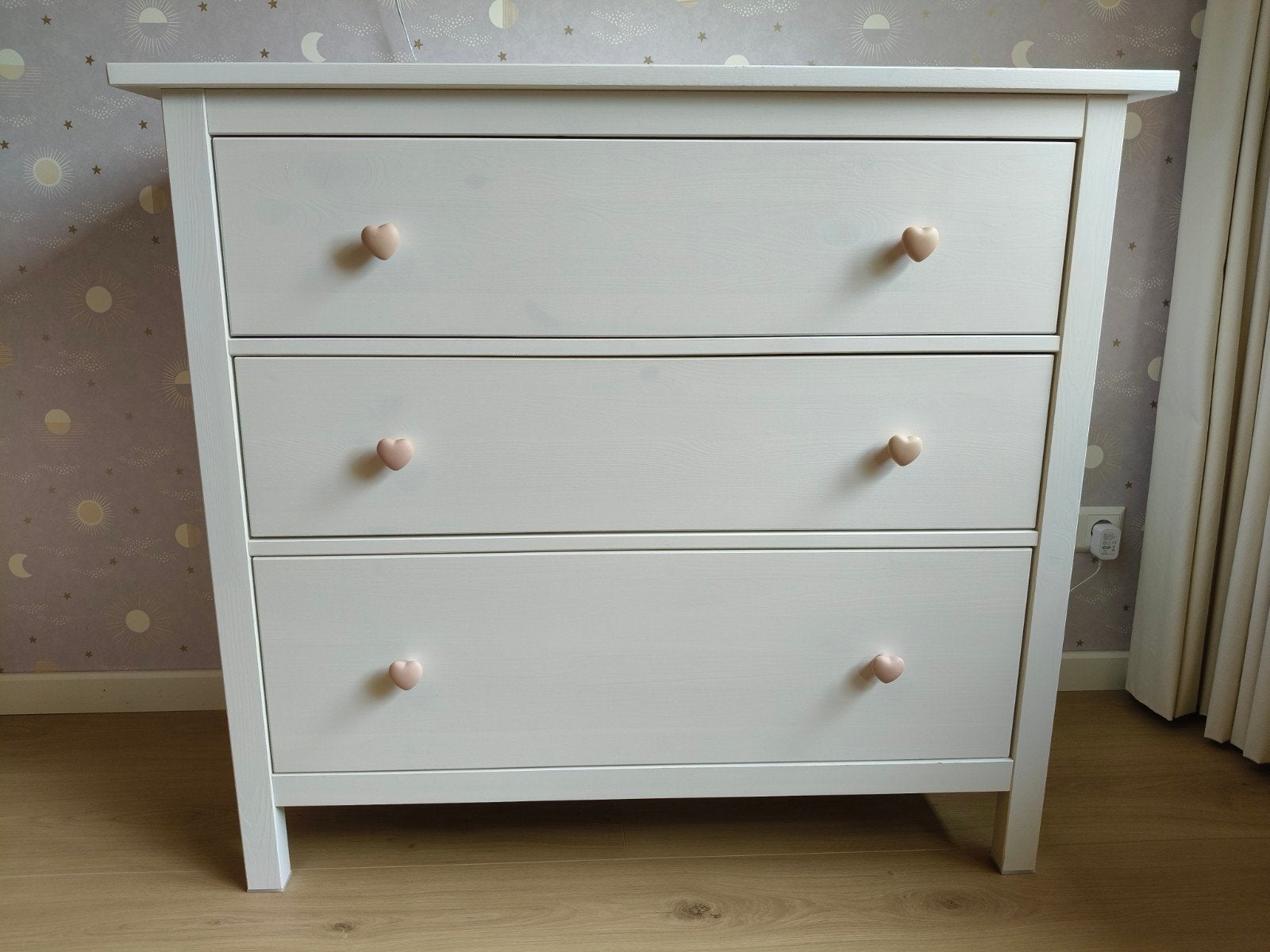 Ikea Hemnes ladekast wit met 3 lades 108x96 cm, Ophalen, Gebruikt, 100 tot 150 cm, Scandinavisch, Klassiek