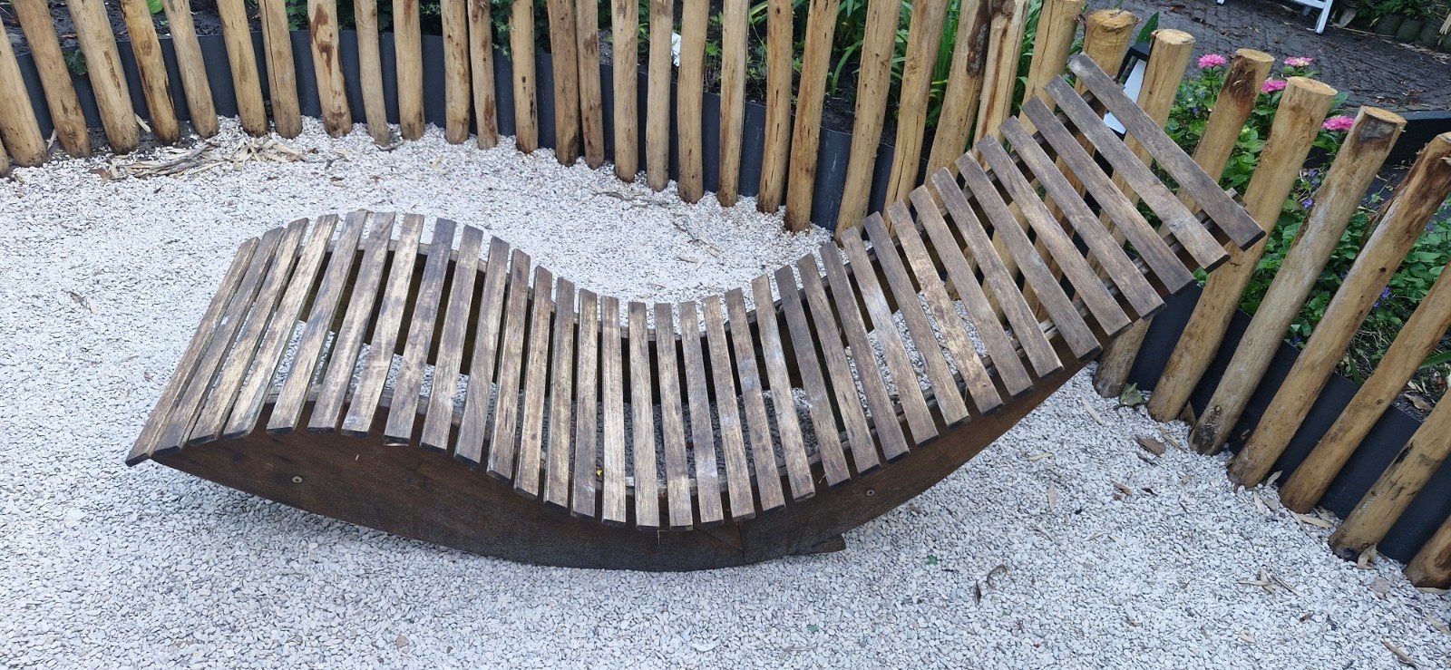 Teakhouten schommel ligstoel, Ophalen, Gebruikt, Teakhout