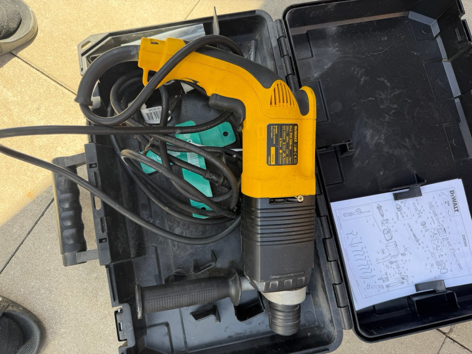 DeWalt DW566-QS SDS Plus boorhamer 650W + koffer, Ophalen, Boor- en/of Breekhamer, Klopboormechanisme, Gebruikt