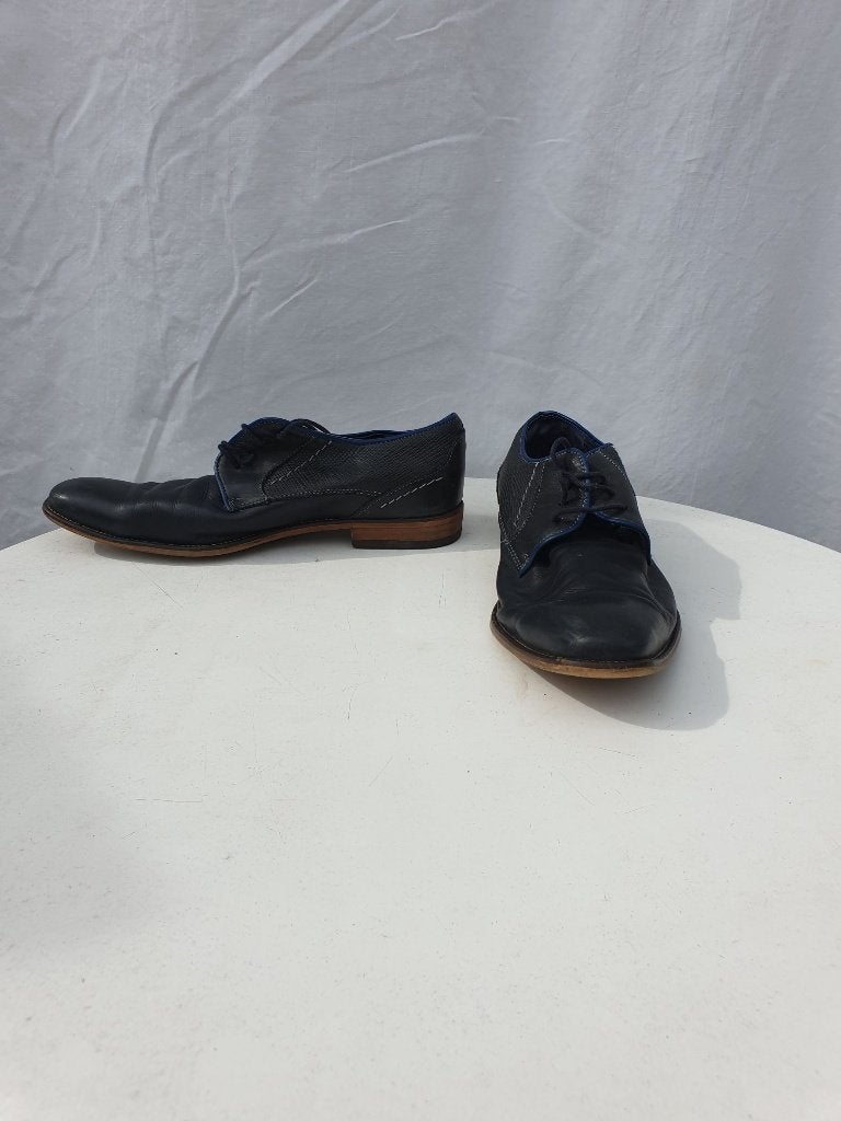 Nette zwarte leren heren schoenen. mt 41. Merk Nelson, ., Zwart, Ophalen of Verzenden, .