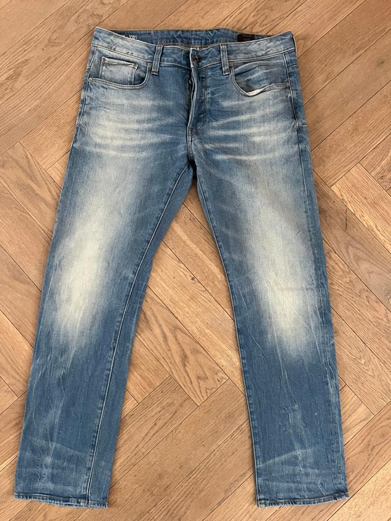 G- star RAW 3301 STRAIGHT broek jeans W33 L32 *NIEUW*, Ophalen of Verzenden, Nieuw, Blauw, W33 - W34 (confectie 48/50)