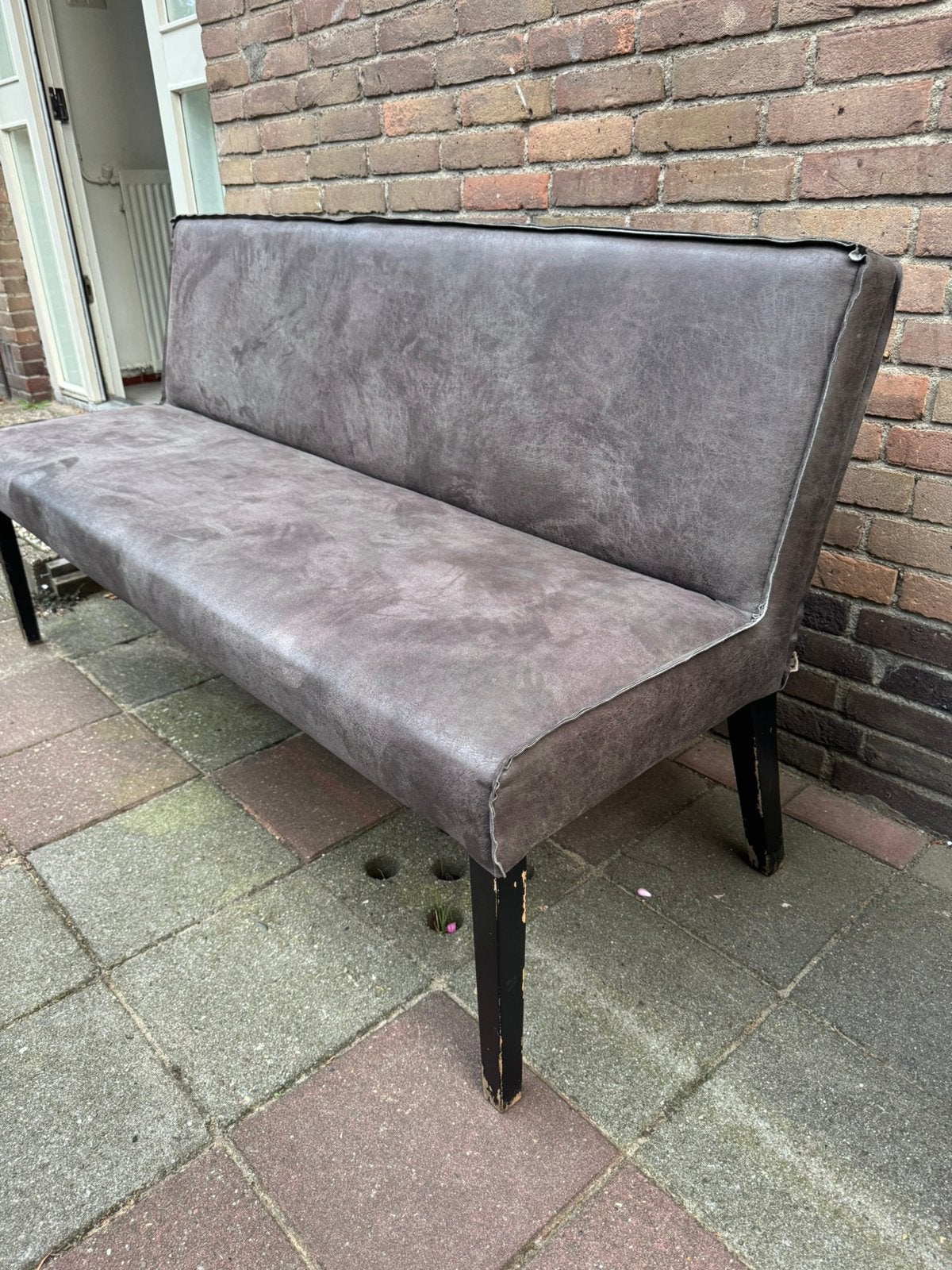 Lederen eettafel bank, Huis en Inrichting, Banken | Sofa's en Chaises Longues, Ophalen, 150 tot 200 cm, Tweepersoons, 75 tot 100 cm