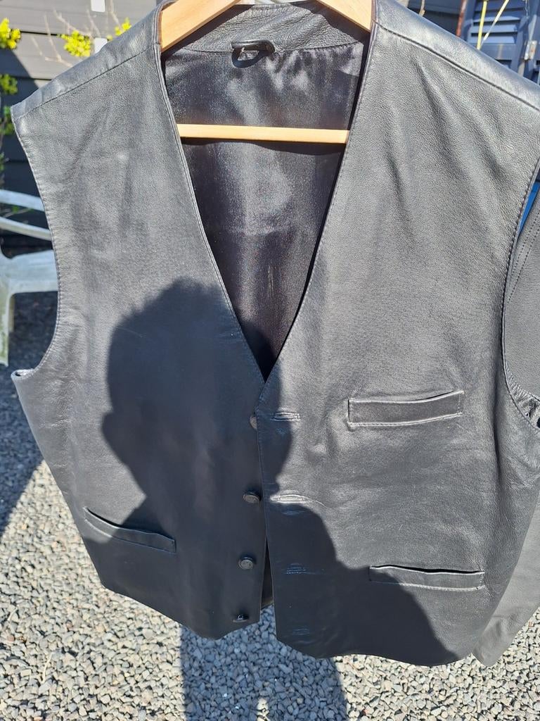 Leren hesje lerenbroek voor op de motor, maat 50, Ophalen of Verzenden, Tweedehands