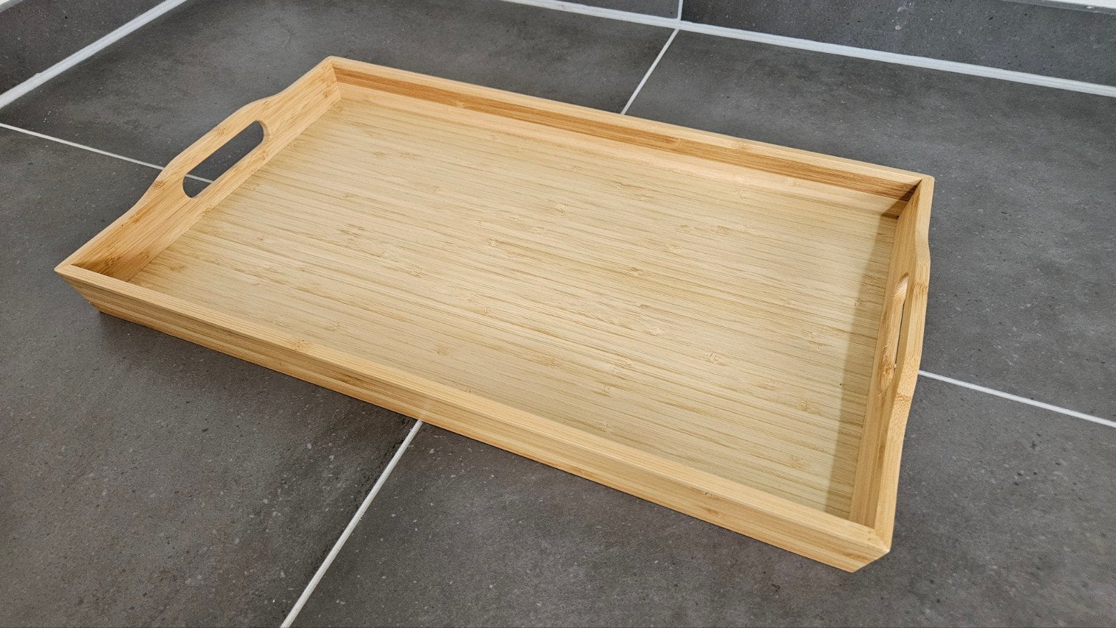 IKEA FRUKTSKAL bamboe dienblad, 35x23 cm, Ophalen, Met handvatten, Zo goed als nieuw, Dienblad