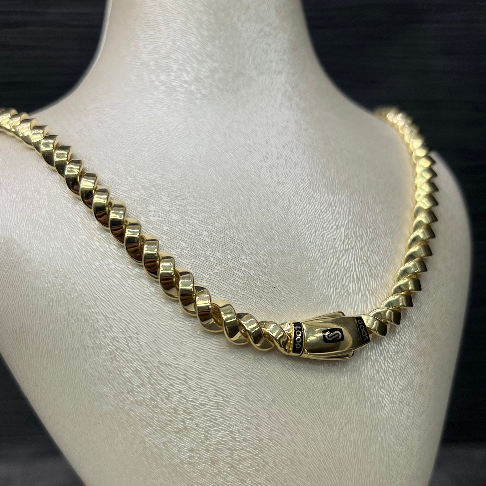 18 karaats gouden ketting collier monaco chain schakel, Ophalen of Verzenden, Nieuw, Goud
