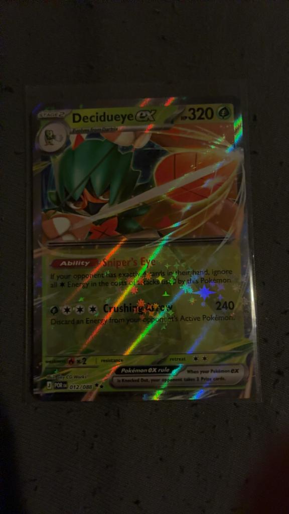Pokémon Kaarten: Decidueye GX, Kofu Trainer, Chikorita, Ophalen of Verzenden, Zo goed als nieuw, Meerdere kaarten, Foil