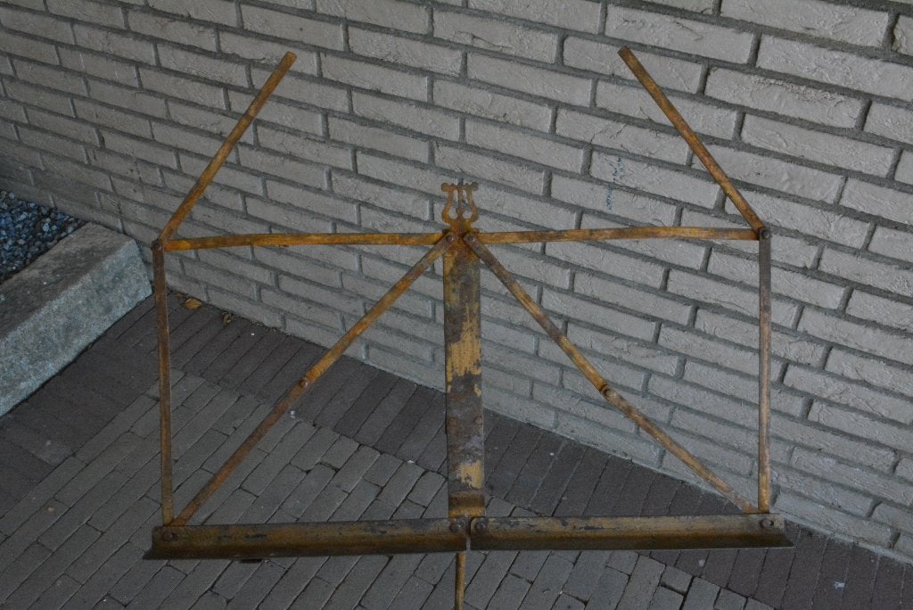 Vintage muziekstandaard metaal inklapbaar, Ophalen of Verzenden, Gebruikt, Muziekstandaard