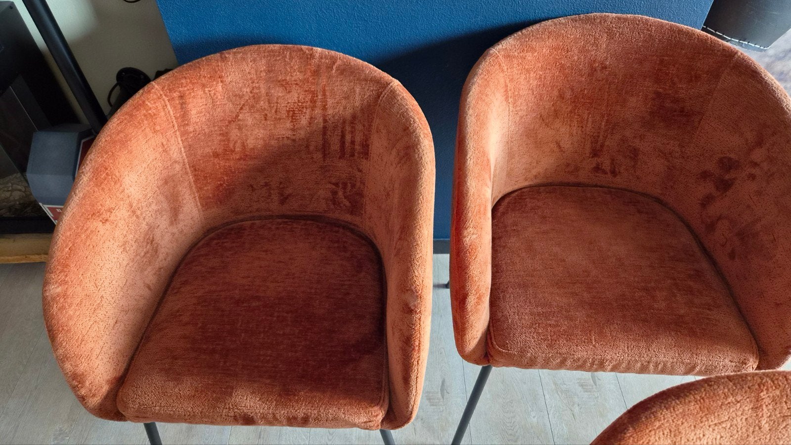 2 stoelen, Ophalen, Gebruikt, 75 tot 100 cm, Stof