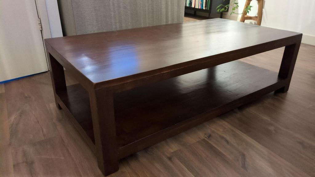 Salontafel teakhout 130 x 65 cm, Huis en Inrichting, Tafels | Salontafels, Ophalen, Gebruikt, 100 tot 150 cm, Teakhout