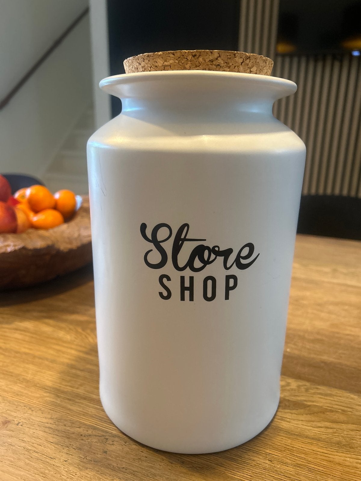 Riviera Maison ‘Store Shop’ voorraadpot, Ophalen, Gebruikt, Overige merken, Porselein
