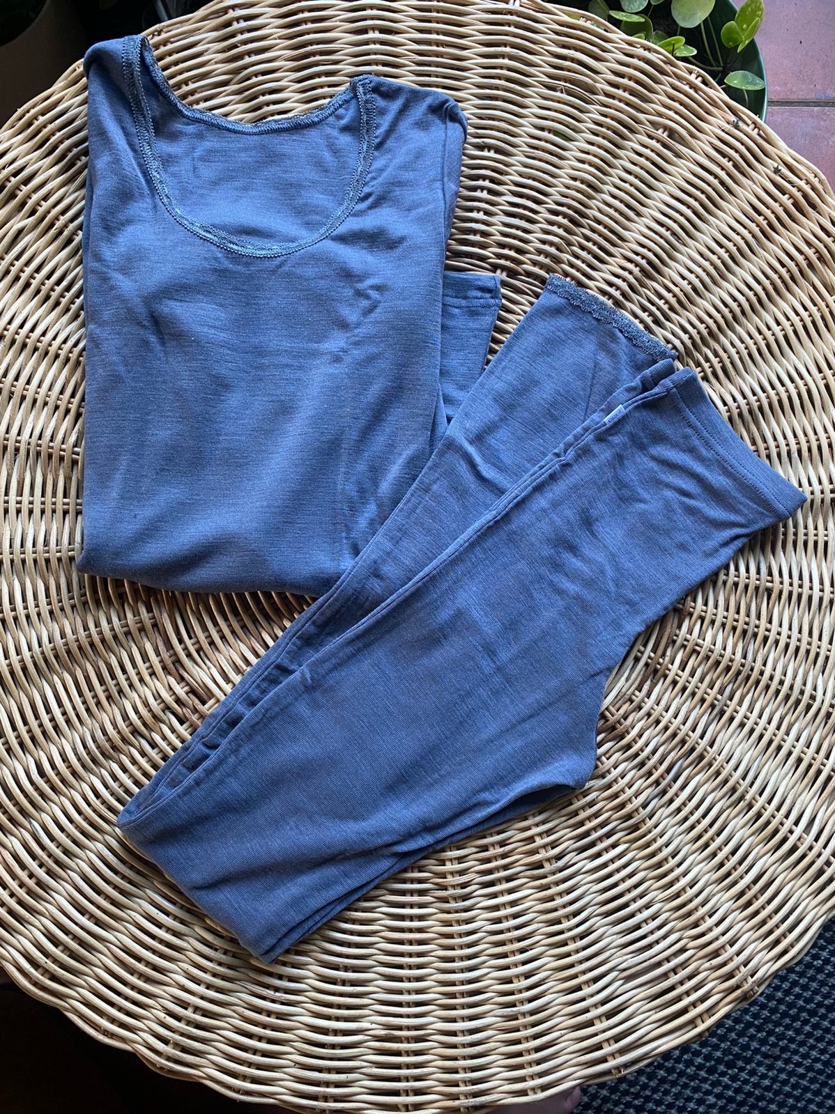 Warme zachte set JOHA wol/zijde dames XS, Verzenden, Grijs, Overige typen