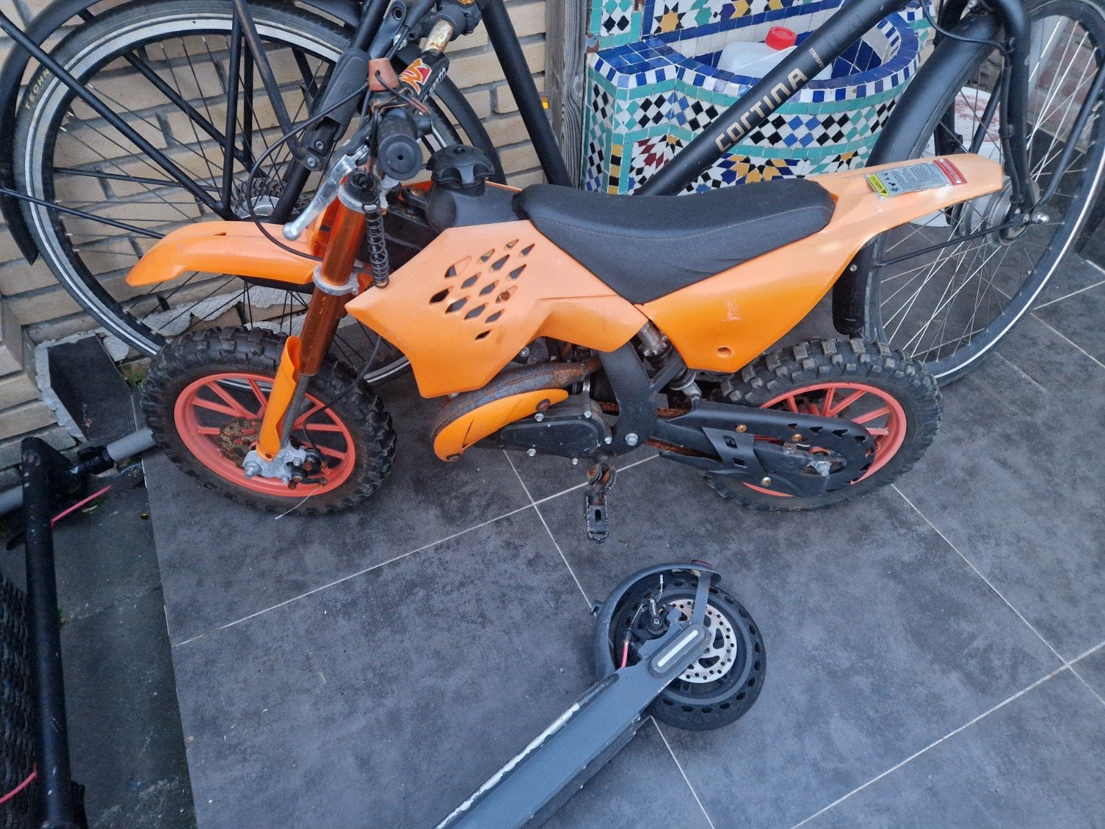 Oranje Pitbike, Ophalen, Gebruikt, Onbekend, Pitbike